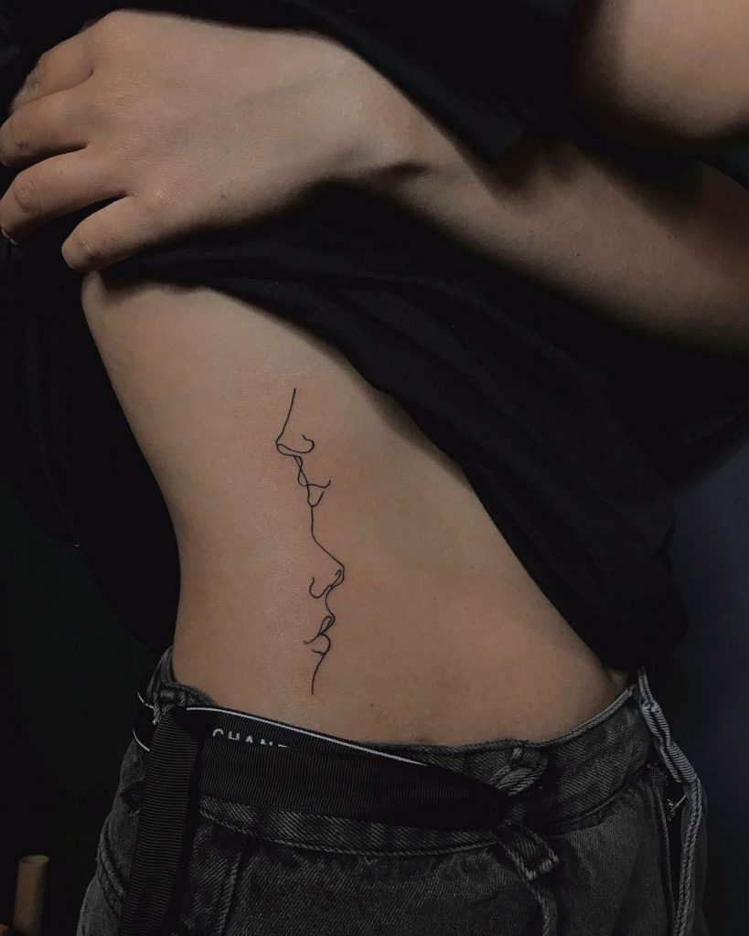 sketchy face silhouette tattoo