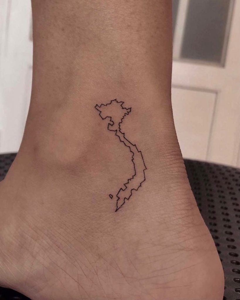 vietnam country map tattoo