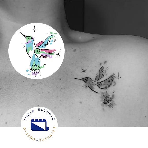 glowy bird tattoo