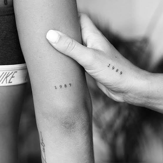 Partner Birthdate Small Matching Tattoos for couples