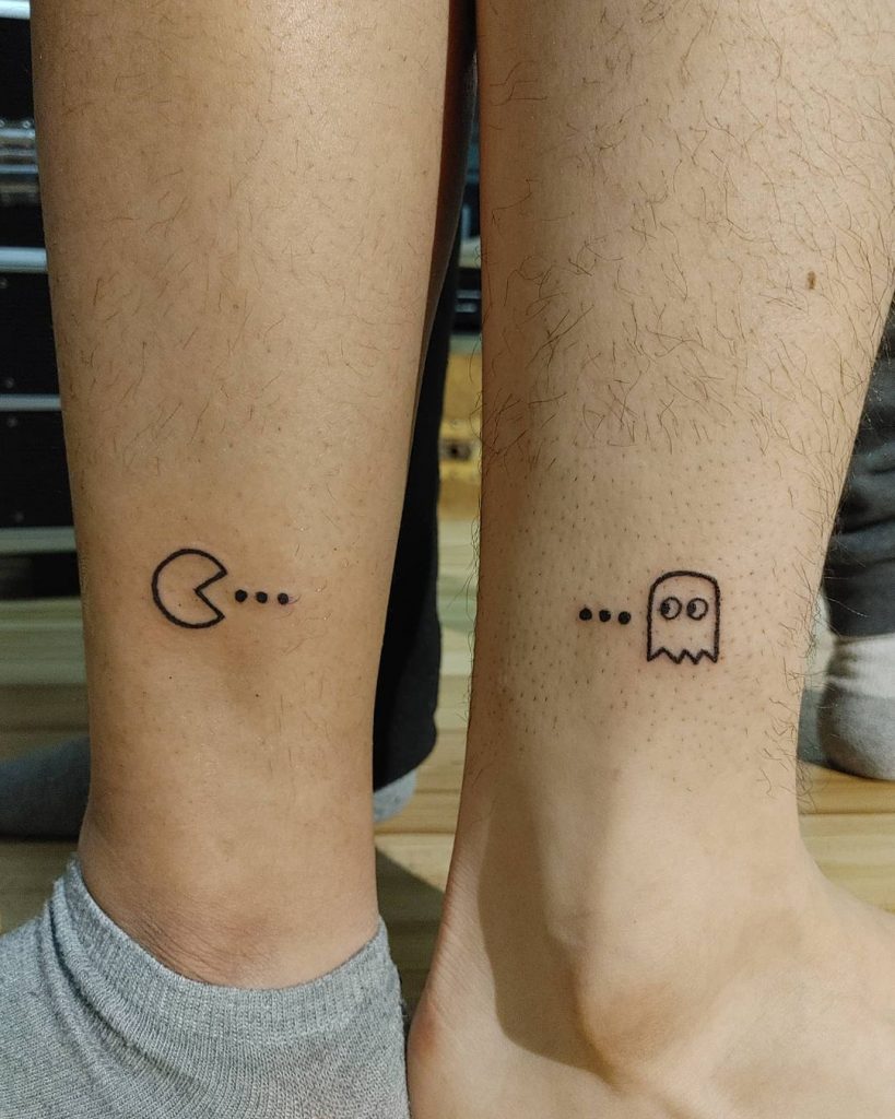 pacman tattoo small matching tattoos for couples