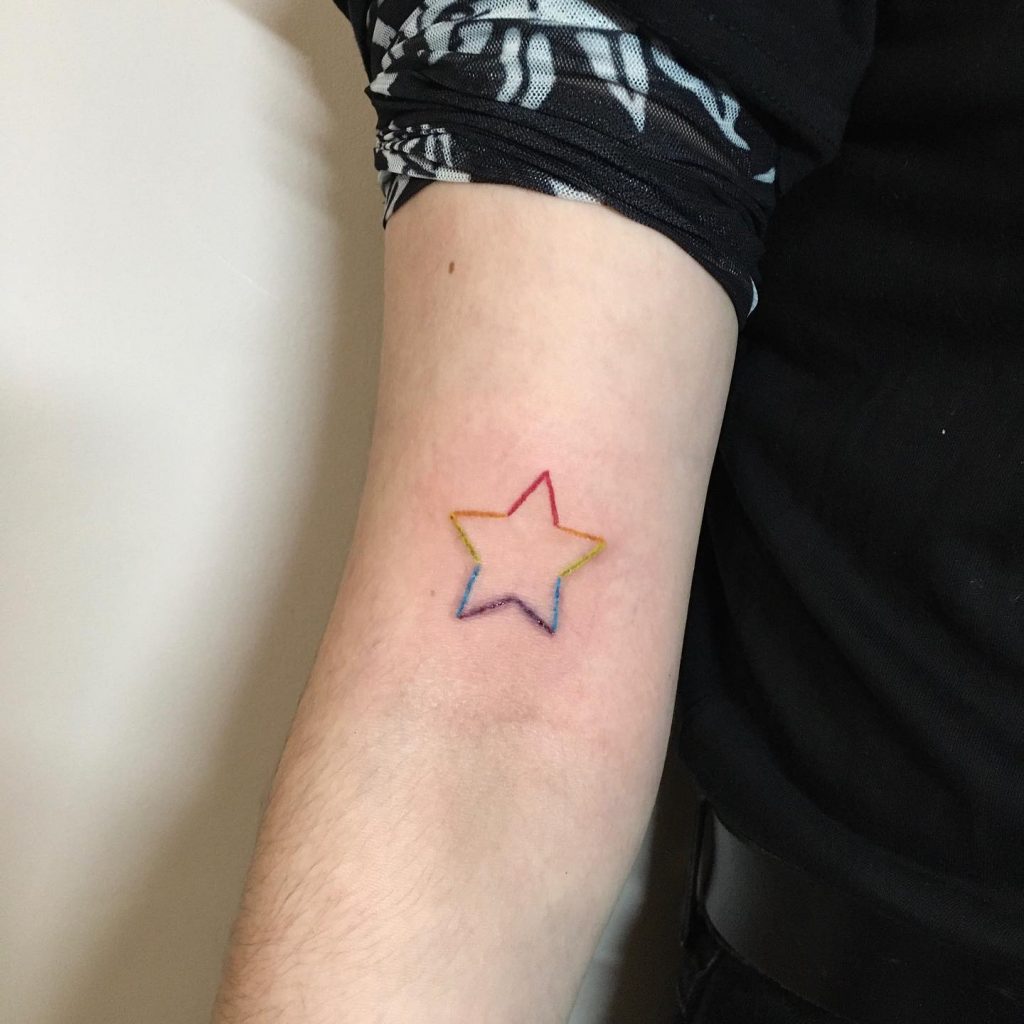 star rainbow tattoo