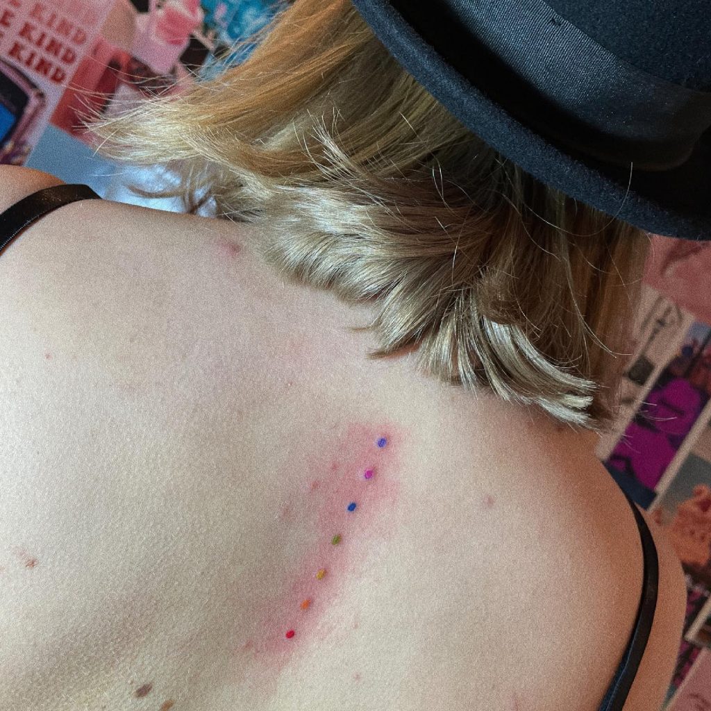 rainbow dot tattoo