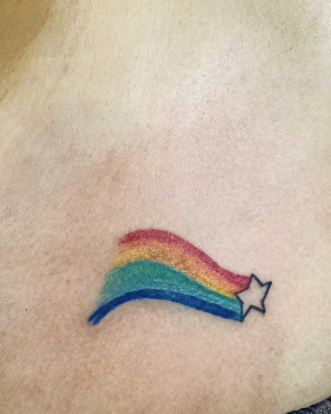rainbow comet tattoo Small Rainbow Tattoos