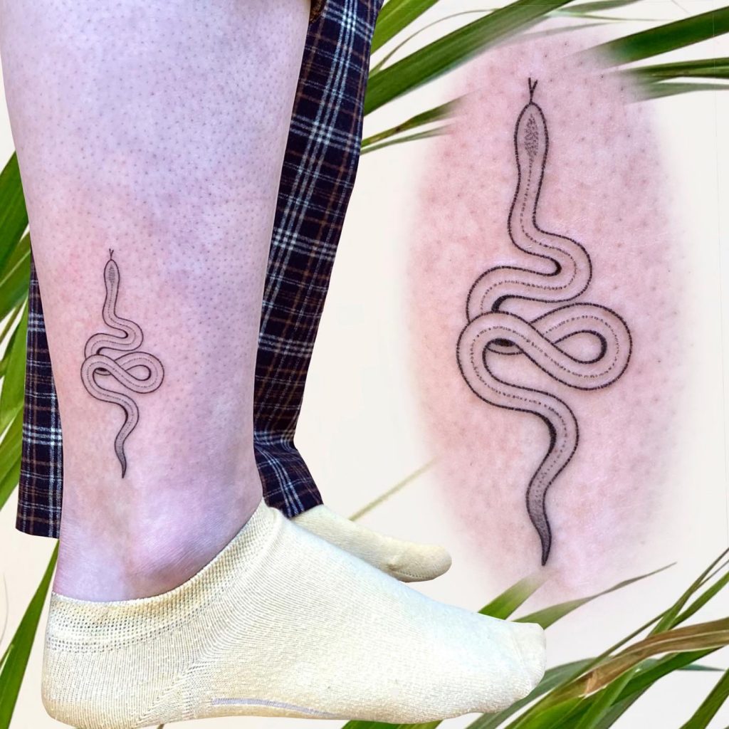 line snake tattoo
