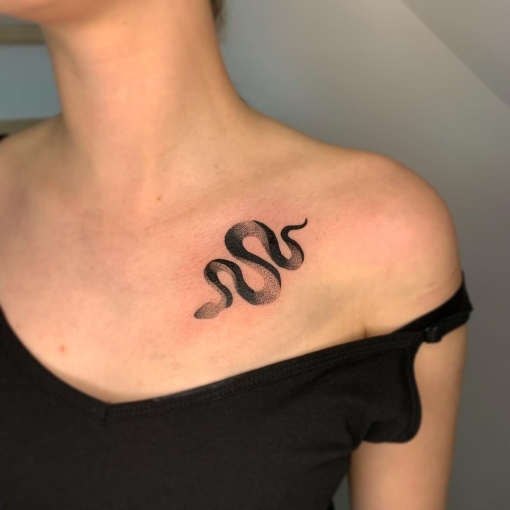 black and white snake tattoo