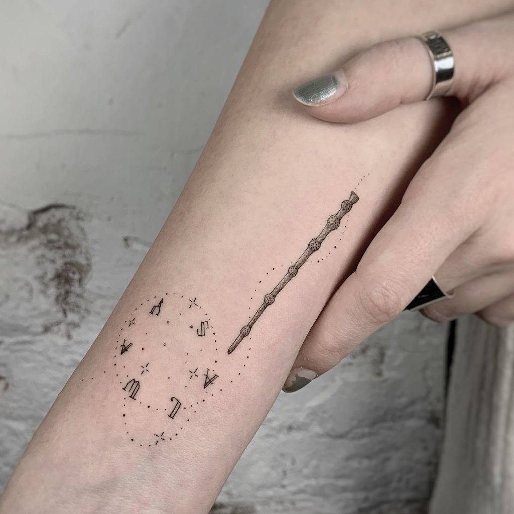 always and elder wand tattoo