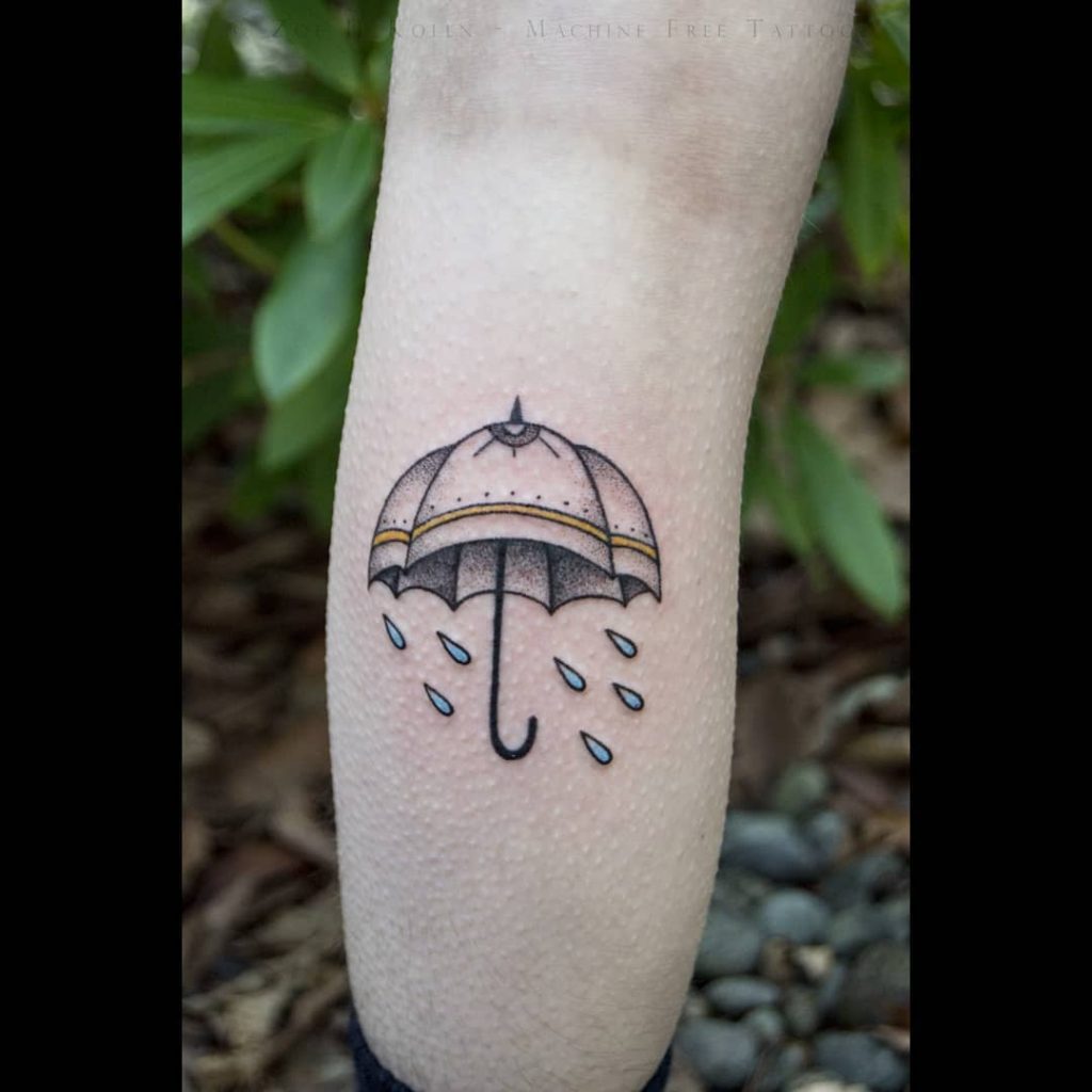 An umbrella tattoo