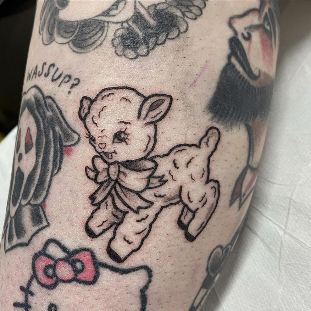 A lamb small filler gap tattoo
