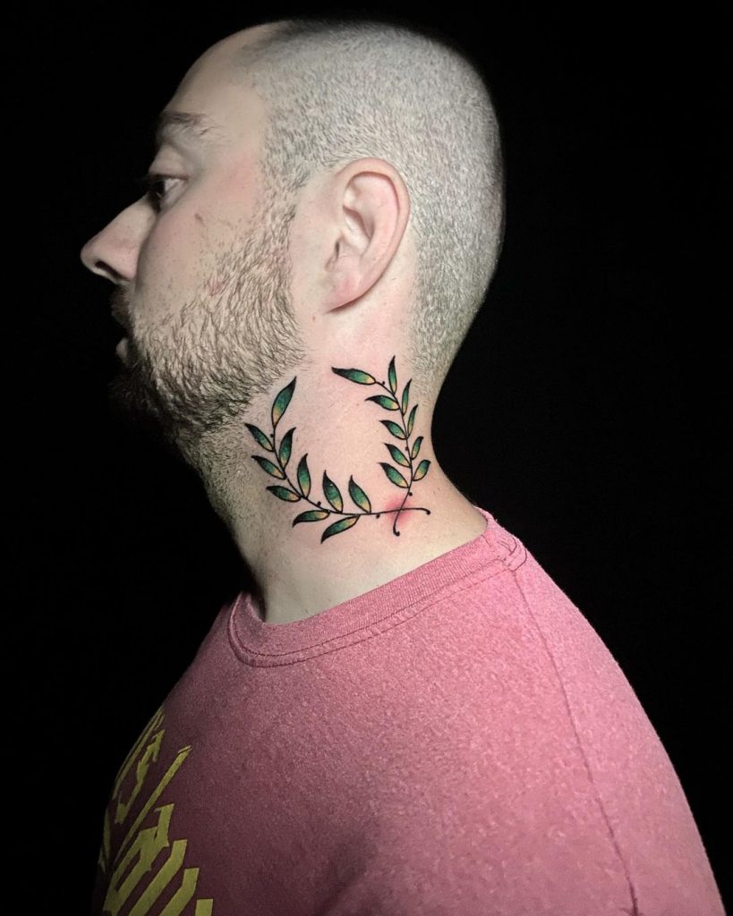Leaf crown tattoo