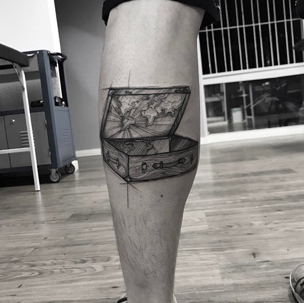 A treasure chest tattoo