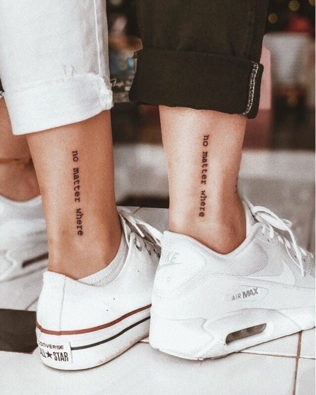 A written small friendship tattoo