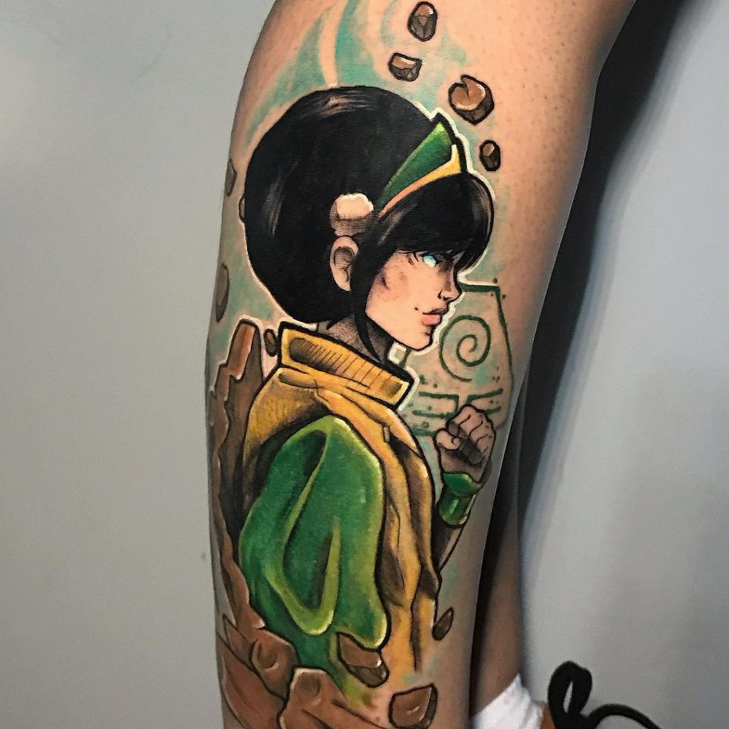 Toph new school tattoo style