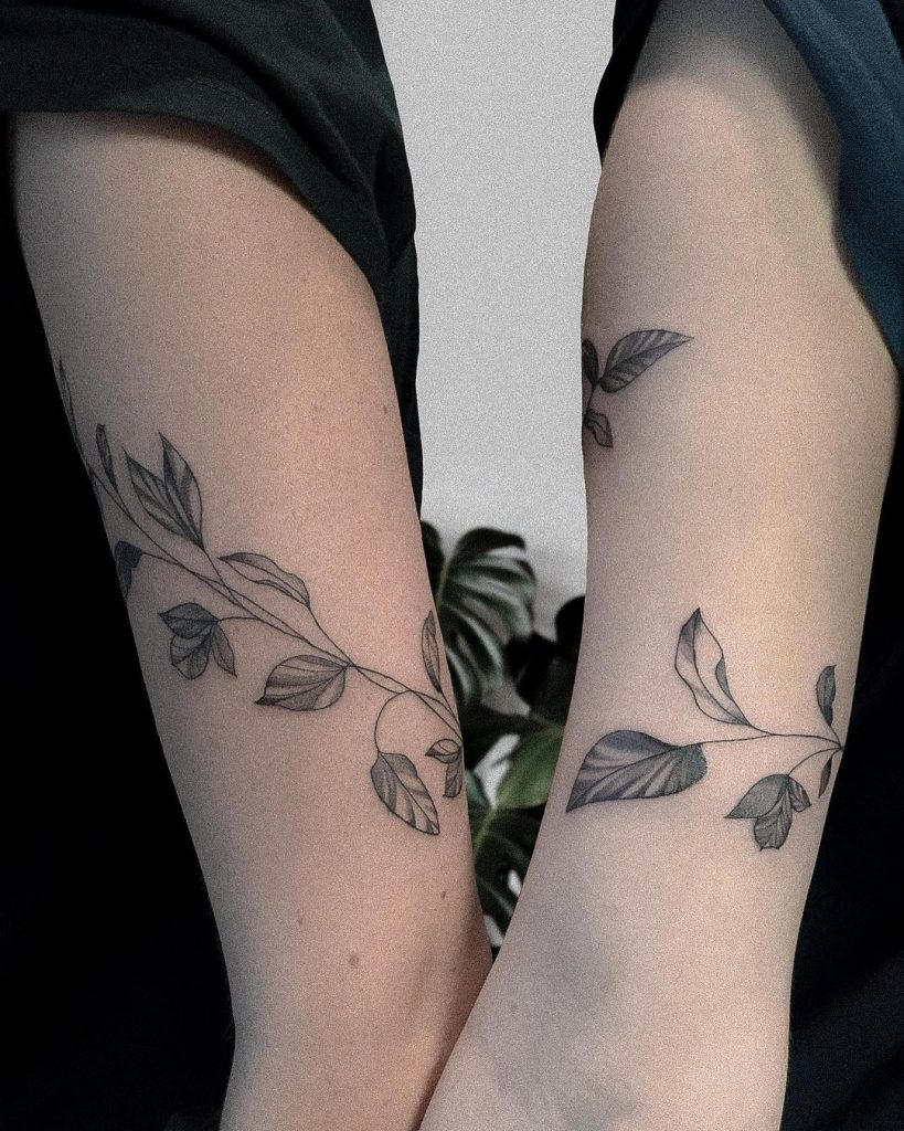Ivies as small friendship tattoos.