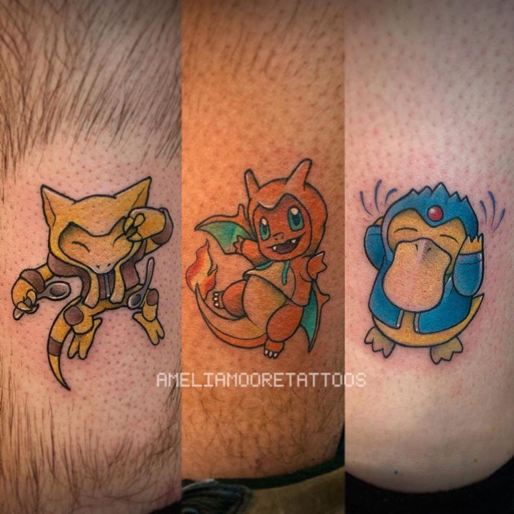 Pokemons as small friendship tattoos.