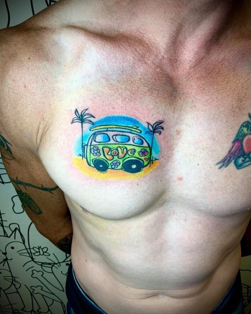 Love bus new school tattoo style