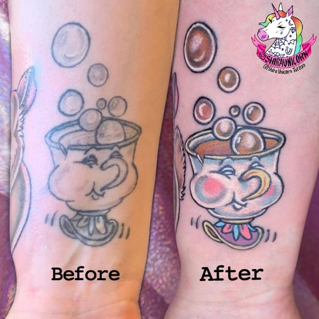 small Disney tattoos before and after
