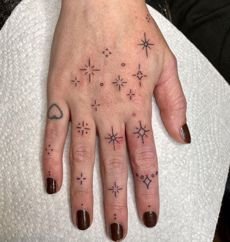 Sky finger tattoos