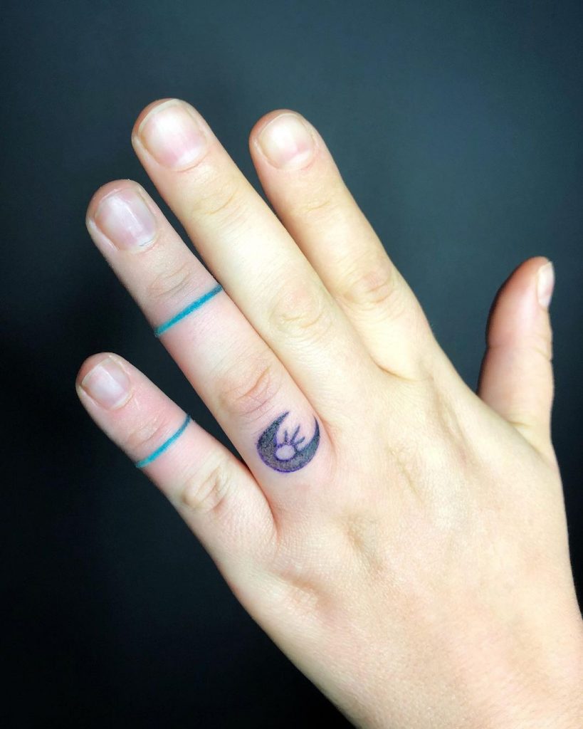 Moon small finger tattoos