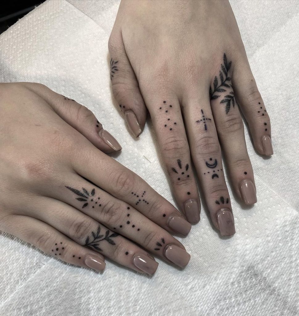 Gentle small finger tattoos