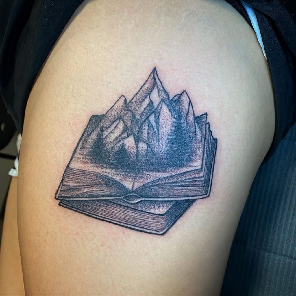 3D mountain tattoo